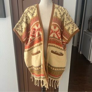 Rahab’s Rope Western Print Poncho Cardigan (one size)